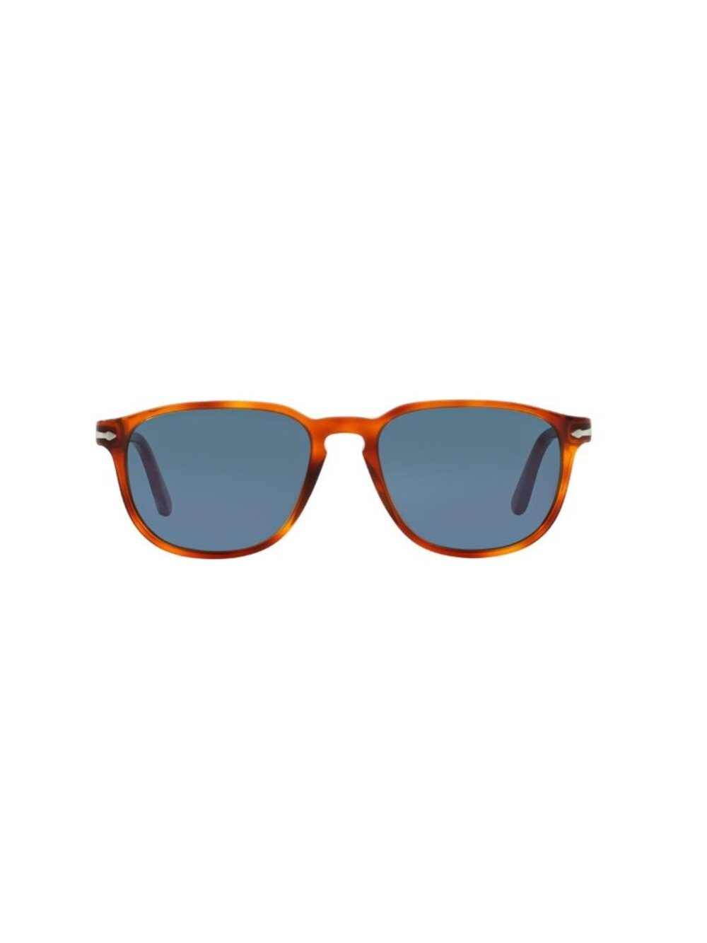 New Persol Men's Sunglasses Havana Square Blue Lens Injected Frame PO3019S 96 56